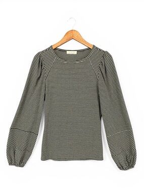 Doe & Rae Long Sleeve Striped Top Contrast Striping Size Small NWOT